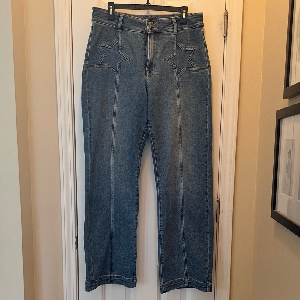 Judy Blue Women’s Blue Star-Accent Jeans 15 32